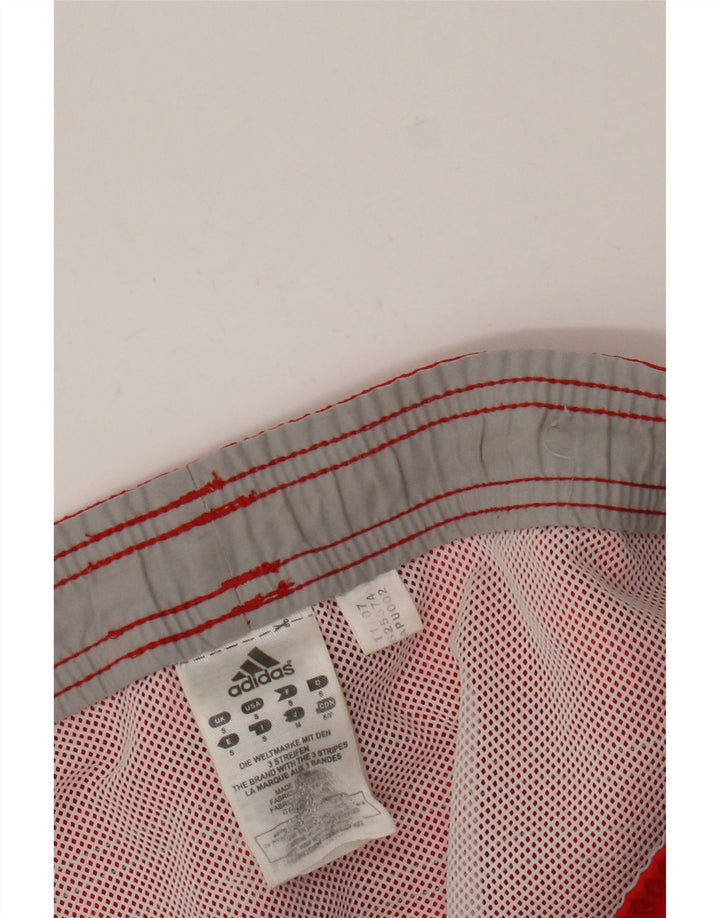 Adidas Mens Graphic Swimming Shorts Small Red Colourblock Polyester