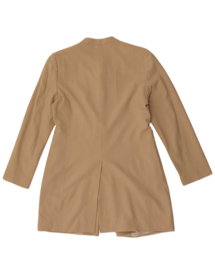 Marks & Spencer Dame Longline Blazer Jacket UK 8 Small Beige Polyester