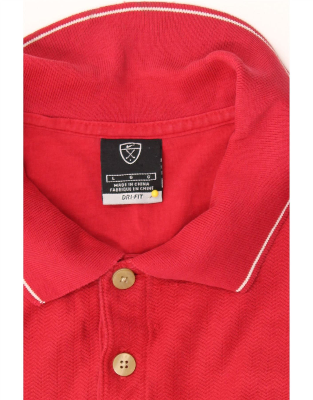 NIKE Mens Dri Fit Polo Shirt Large Red Cotton Vintage Nike and Second-Hand Nike from Messina Hembry 