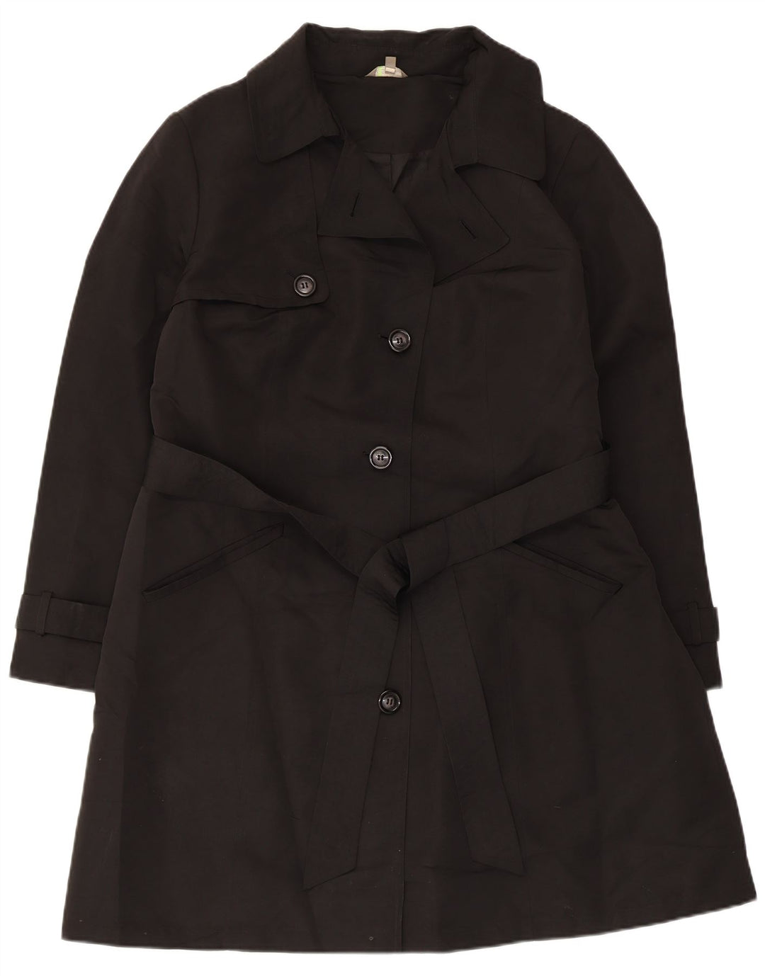 Marks & Spencer Womens Trench Coat UK 18 XL Black Polyester