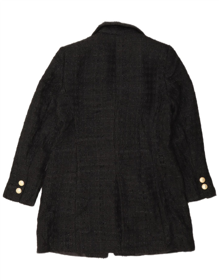 Zara Womens Overcoat UK 16 Large Black Flecked