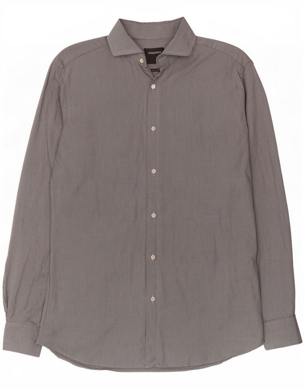 Hugo Boss Mens Slim Fit Shirt Size 40 15 3/4 Medium Grey Spotted Cotton