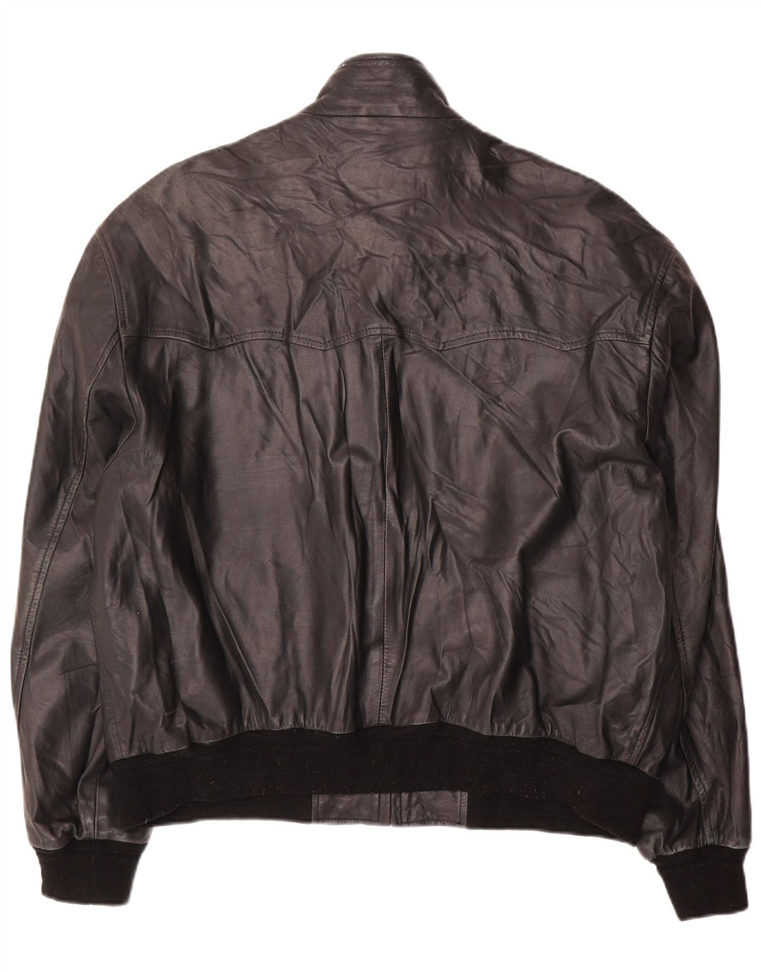Conbipel Mens Leather Bomber Jacket IT 54 XL Black Leather