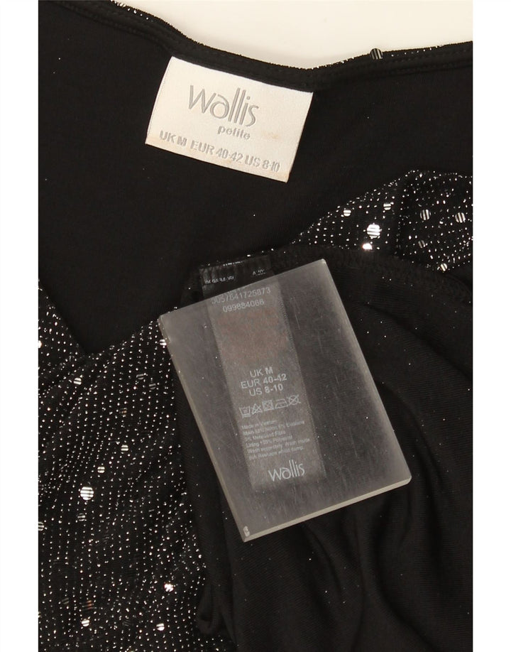 Camicetta senza maniche da donna Wallis UK 14 Nylon maculato nero medio