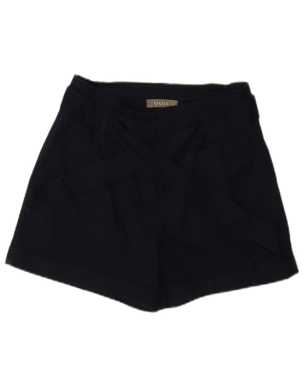 Oasis Damen Pegged Casual Shorts UK 8 Small W26 Marineblaue Baumwolle