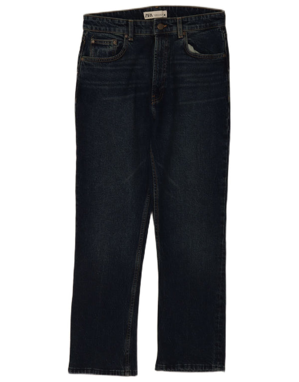 Zara Damen Straight Jeans EU 40 Medium W30 L28 Marineblau