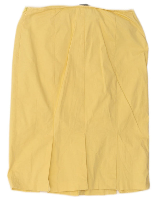 Blumarine Womens Straight Skirt IT 40 Small W30 Yellow Cotton