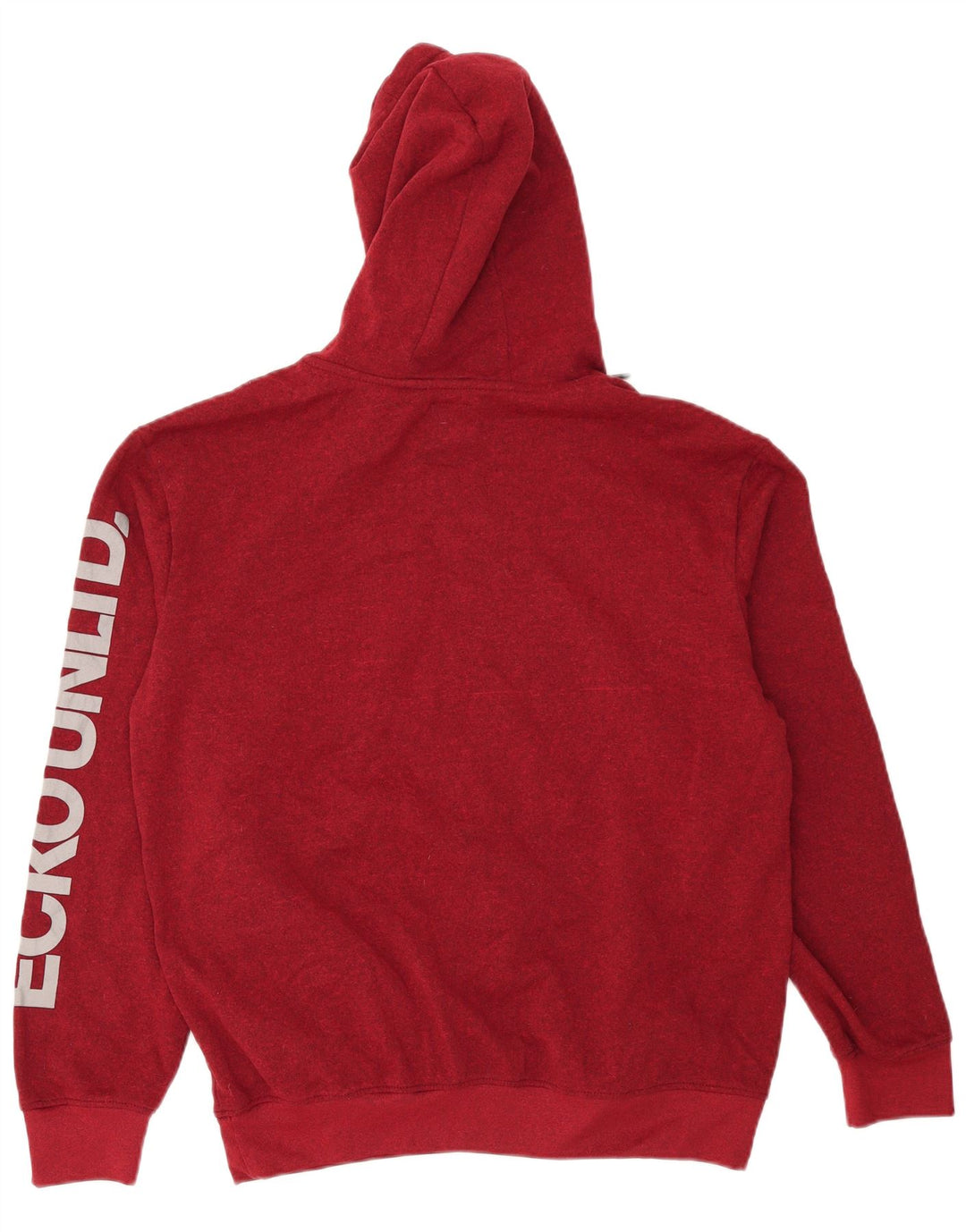 Ecko Unltd Mens Graphic Hoodie Jumper Large Burgundy Flecked Polyester
