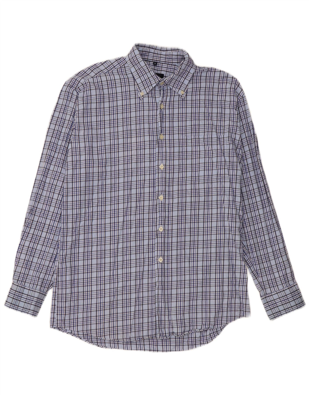 Daniel Hechter Mens Shirt Medium Blue Check Cotton