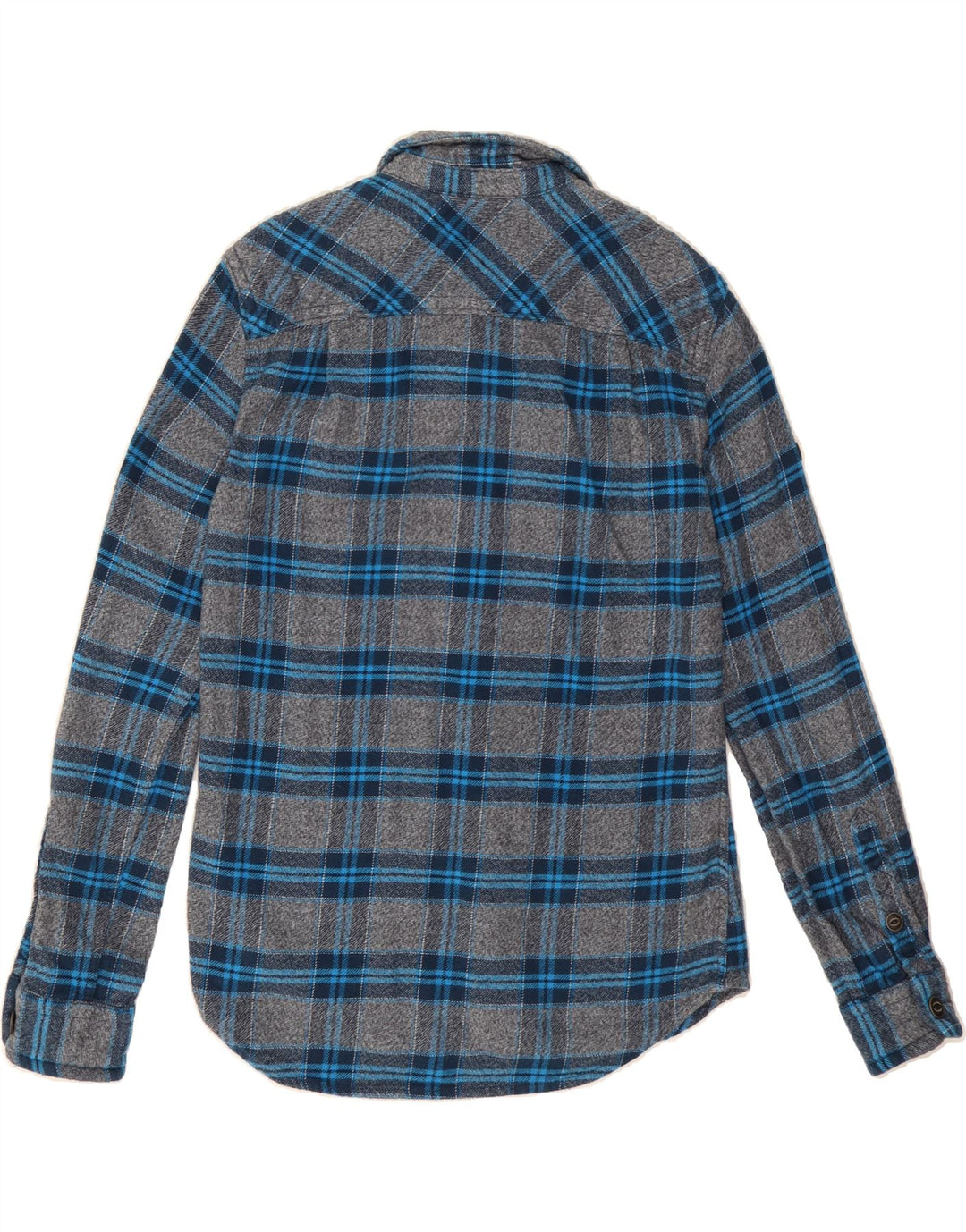 SUPERDRY Mens Flannel Shirt Small Blue Plaid Cotton Vintage Superdry and Second-Hand Superdry from Messina Hembry 