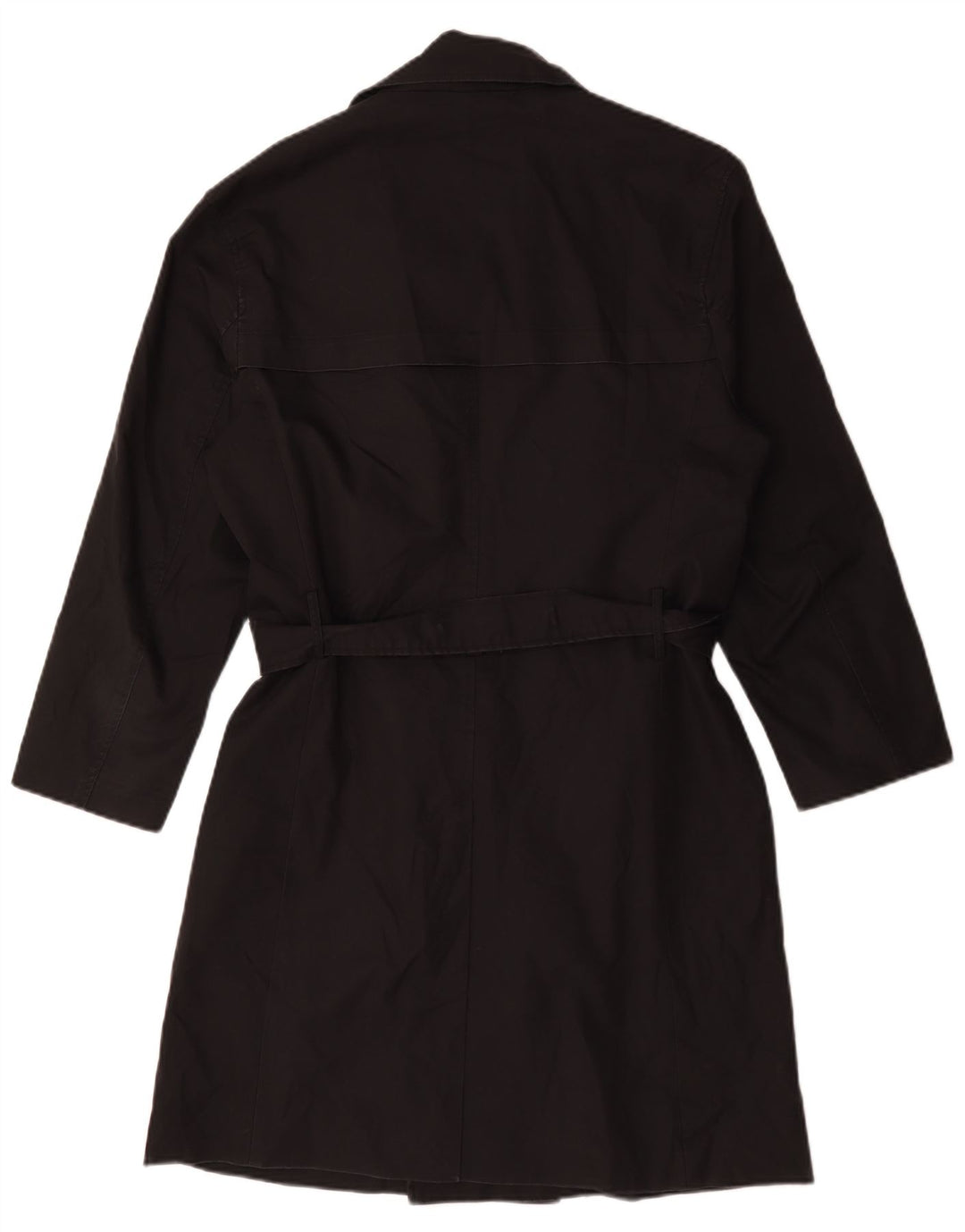 Zara Mens Trench Coat UK 38 Medium Black Polyester
