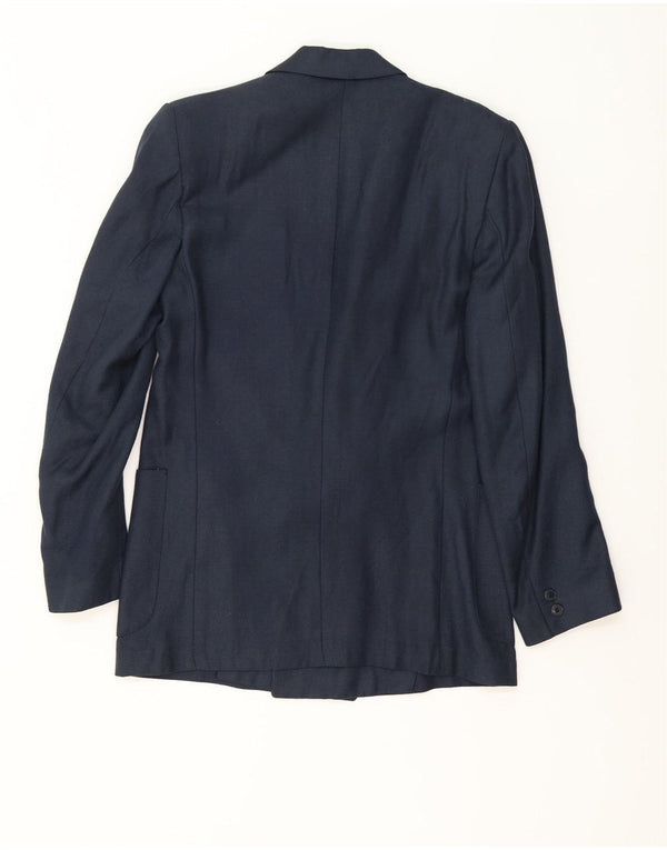 Jaqueta blazer masculina vintage com peito duplo Reino Unido 38 médio azul marinho clássico