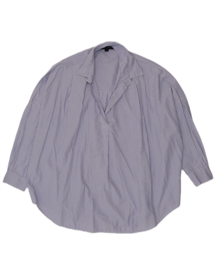 Camicia pullover da donna French Connection UK 14 gessato blu medio