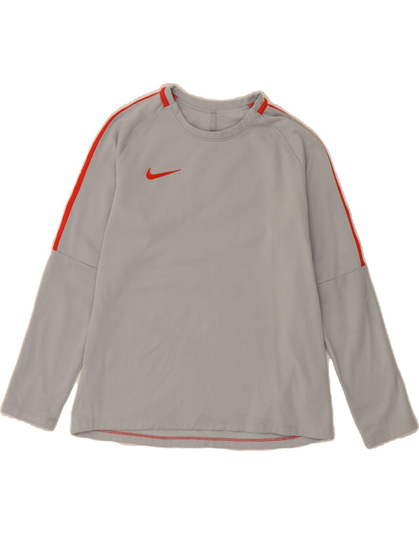 NIKE Top Dri Fit da donna a maniche lunghe UK 14 Poliestere grigio medio