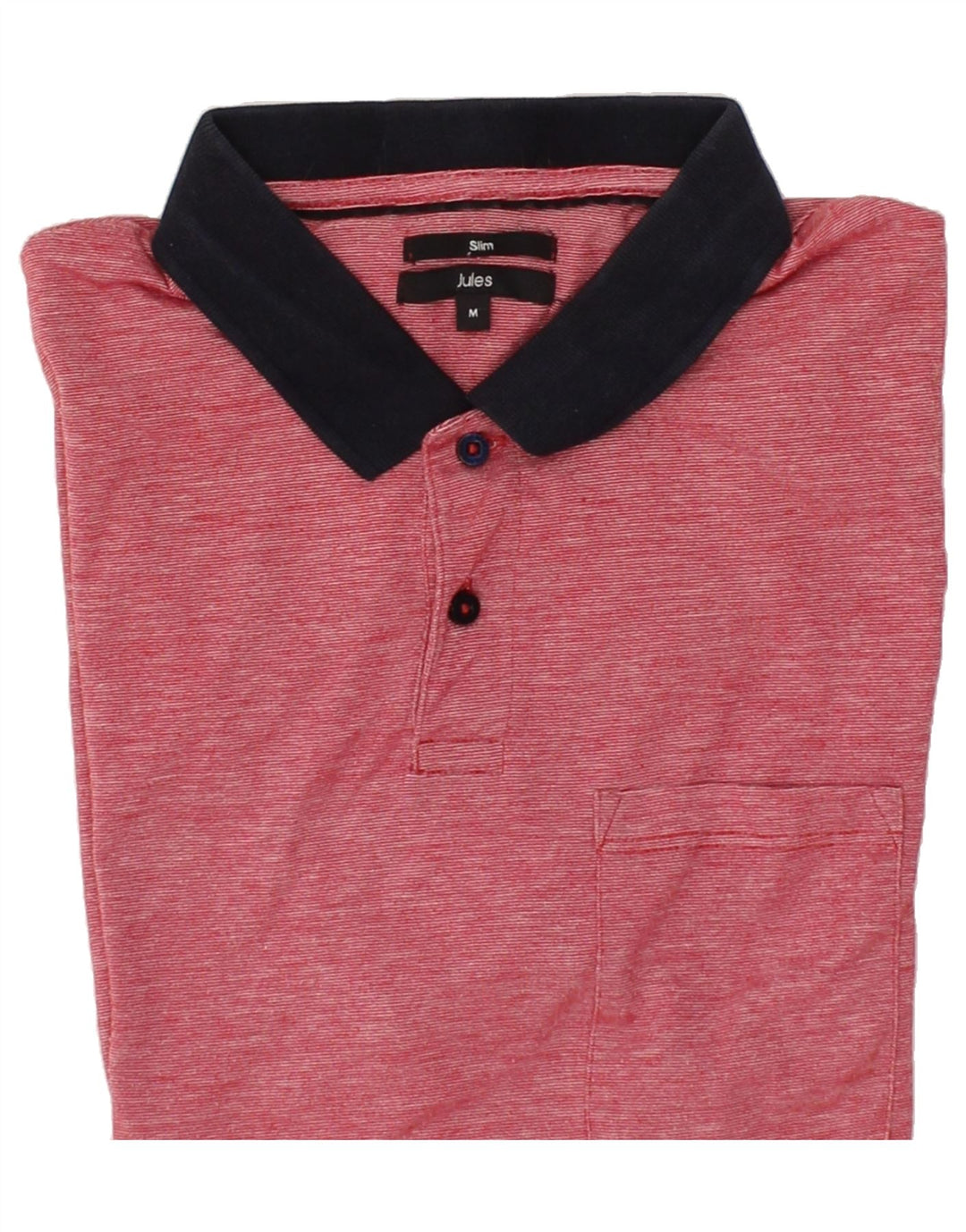 JULES Mens Slim Fit Polo Shirt Medium Red Pinstripe Vintage Jules and Second-Hand Jules from Messina Hembry 