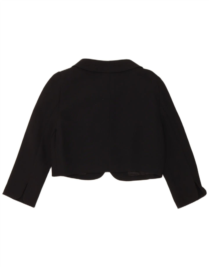 Luisa Spagnoli Womens 3/4 Sleeve Bolero Jacket IT 44 Medium Black Acetate