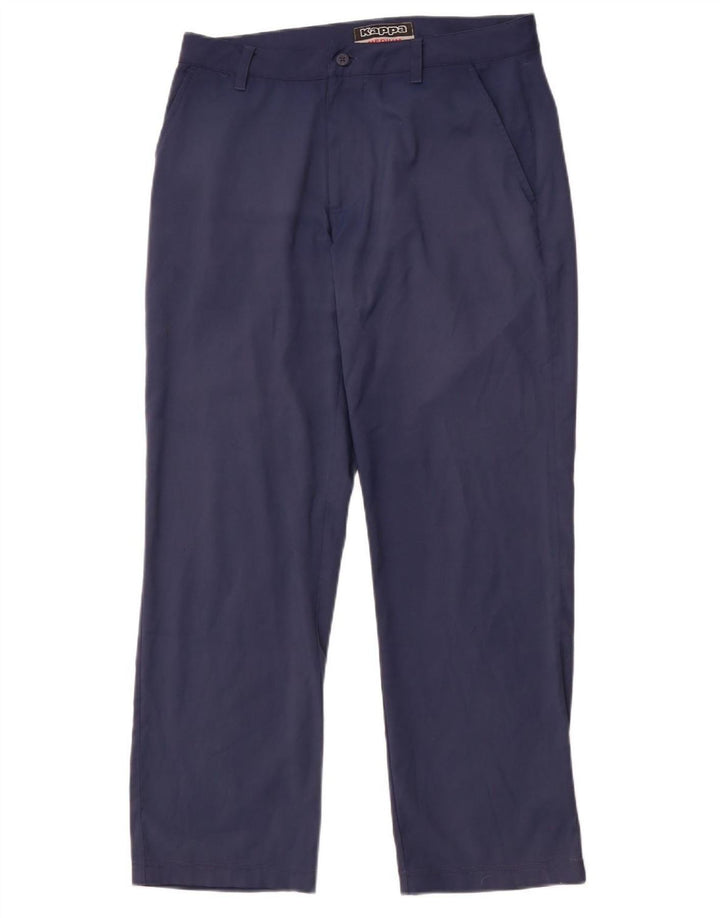 Pantaloni chino dritti da uomo KAPPA medi W32 L29 poliestere blu navy