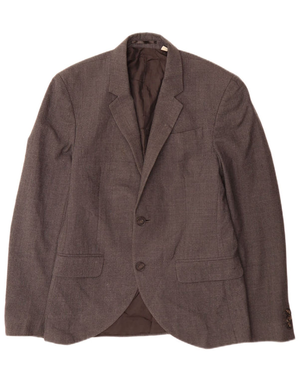 Jack Wills Mens 2 Button Blazer Jacket UK 36 Small Grey Wool