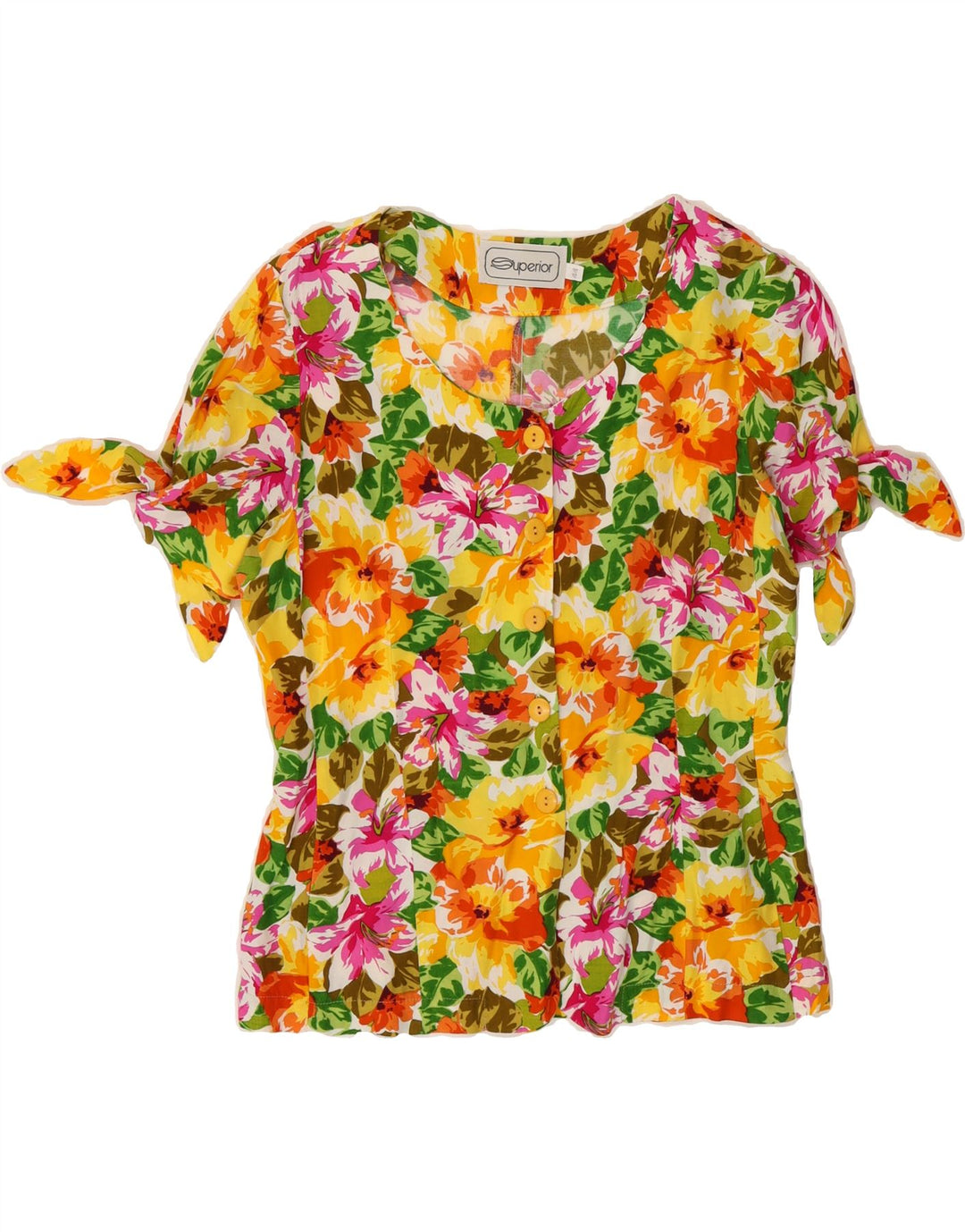 SUPERIOR Womens Shirt Blouse IT 44 Medium Multicoloured Floral Vintage Superior and Second-Hand Superior from Messina Hembry 