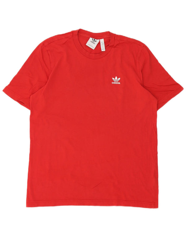 Adidas Mens Camiseta de manga curta Top Médio Algodão Vermelho Esportes
