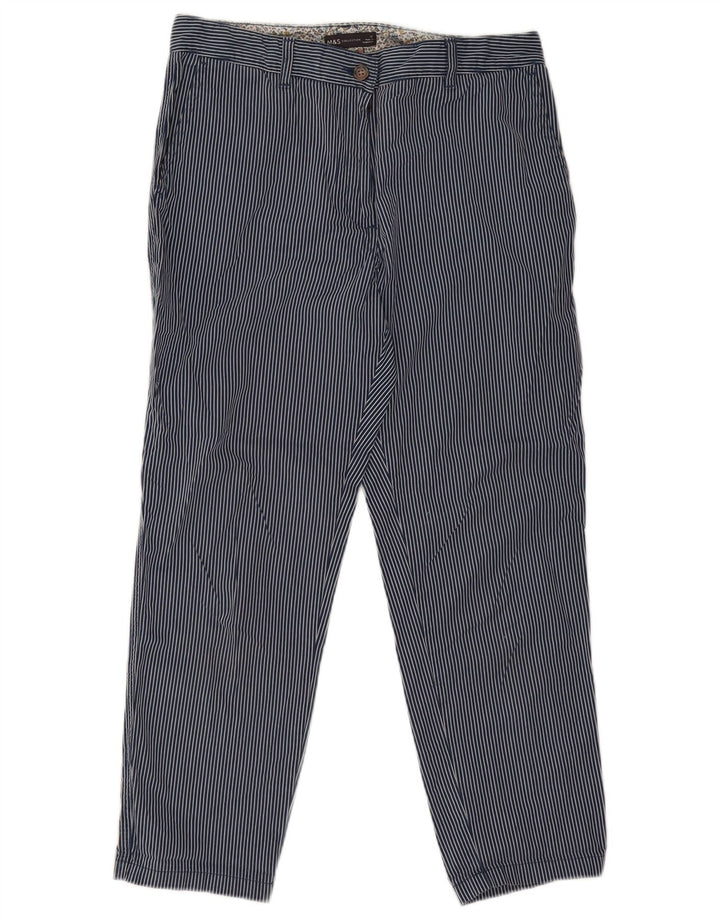 Marks & Spencer Dame Cropped Trousers UK 12 Medium W30 L26 Navy Blue