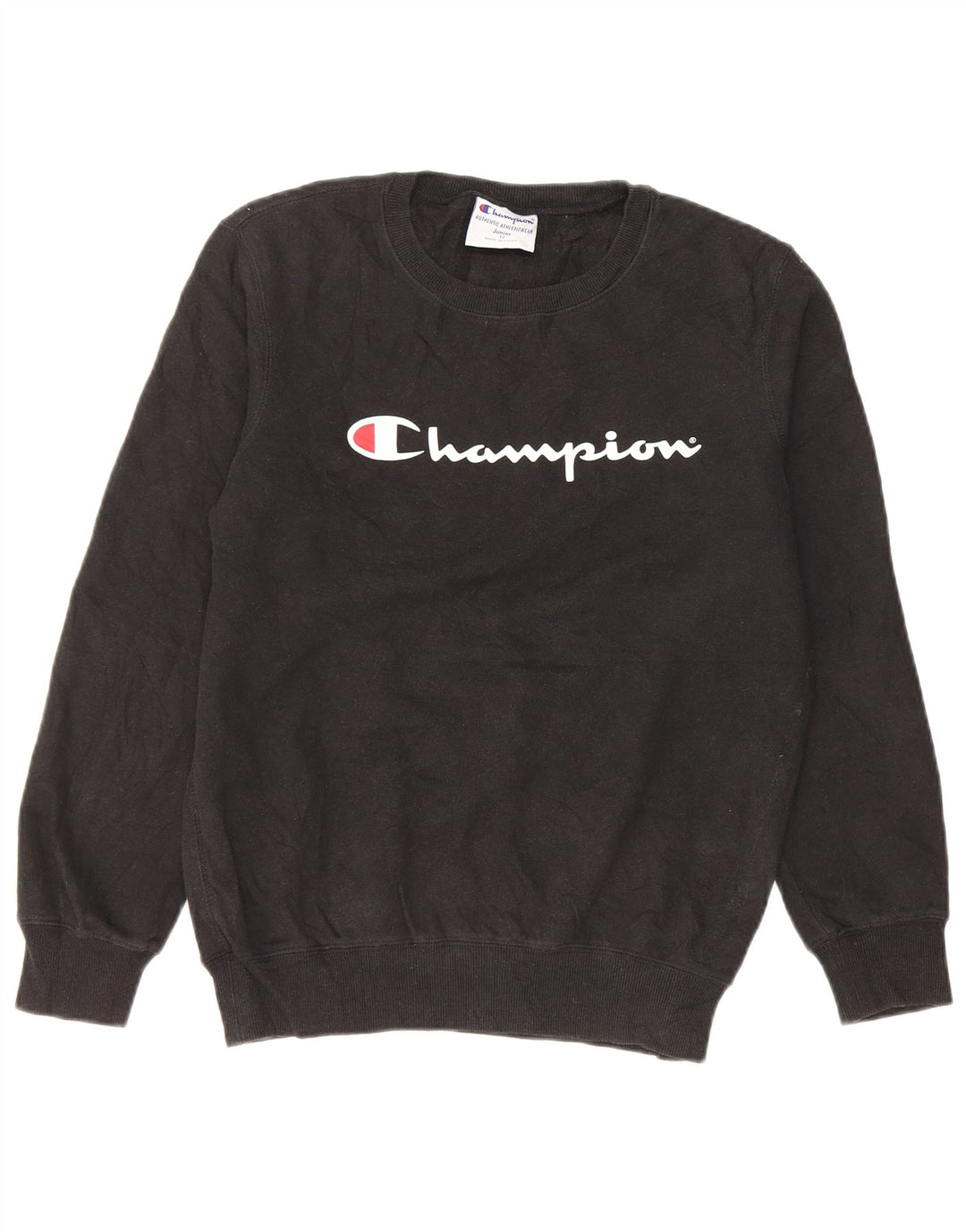 Champion Boys Graphic Sweatshirt Jumper 11-12 Years Black Cotton