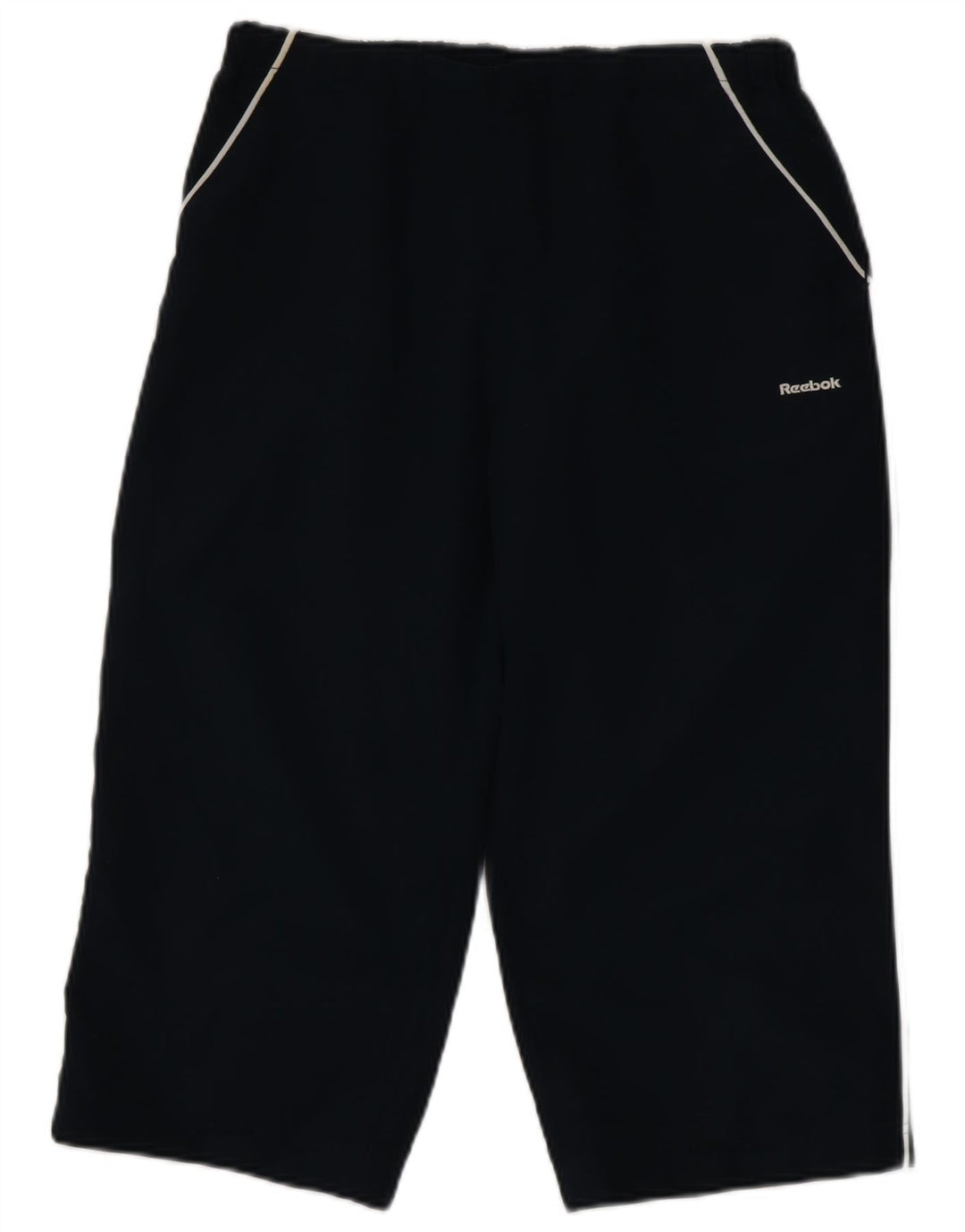 Reebok Damen Capri-Trainingshose UK 14 Medium Marineblau Polyester