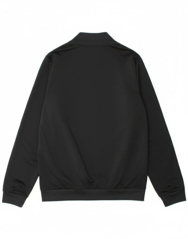 ADIDAS Boys Tracksuit Top Jacket 9-10 Years Black Polyester