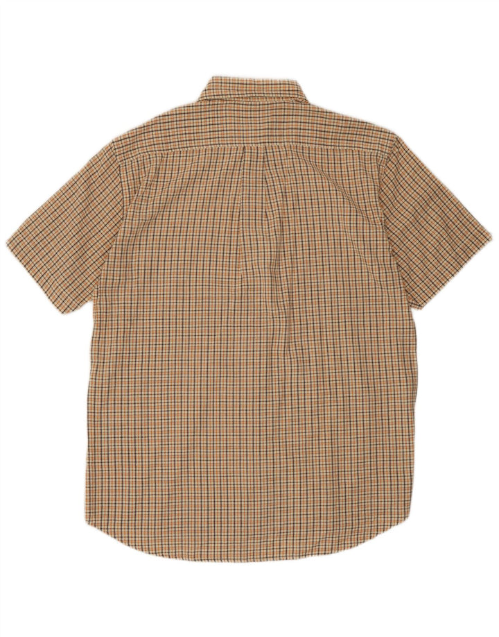Camicia Kappa da uomo a maniche corte in cotone a quadri beige grande