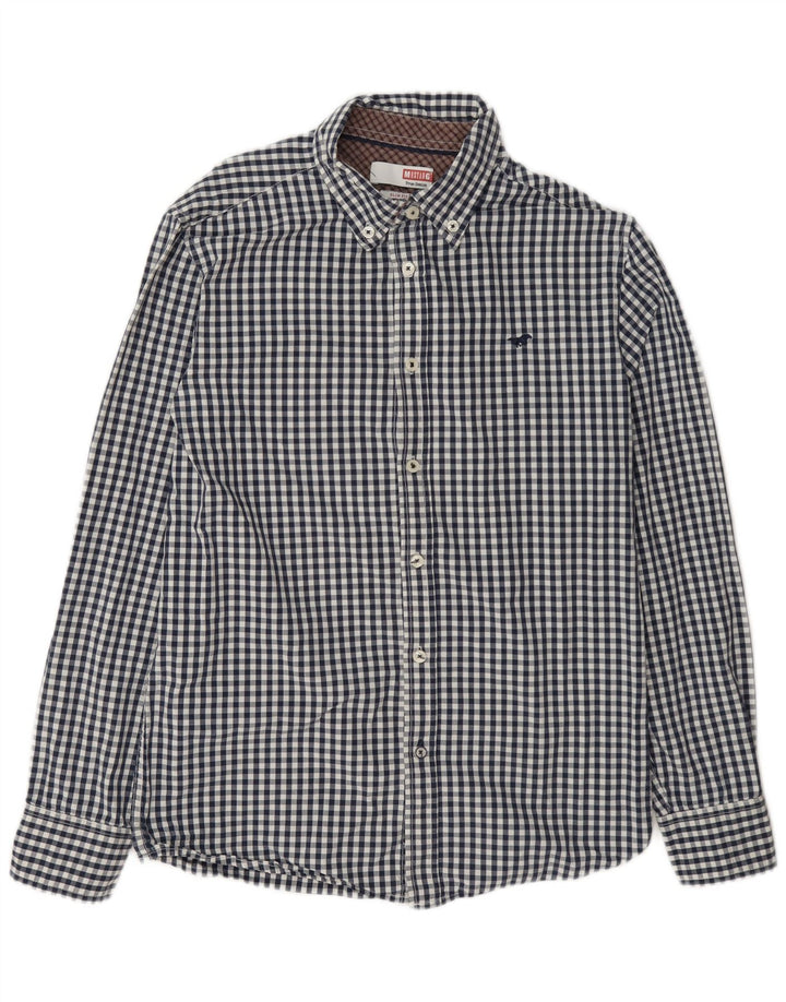 Mustang Herre Slim Fit skjorte Medium Marineblå Gingham Cotton