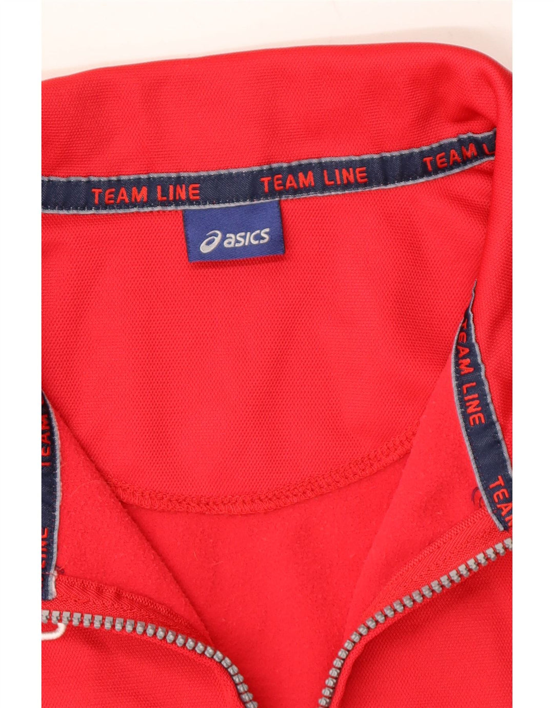 ASICS Mens Tracksuit Top Jacket Large Red Colourblock Polyester Vintage Asics and Second-Hand Asics from Messina Hembry 