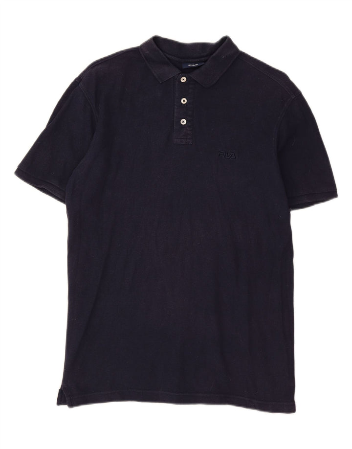 FILA Mens Polo Shirt Medium Navy Blue Cotton Vintage Fila and Second-Hand Fila from Messina Hembry 