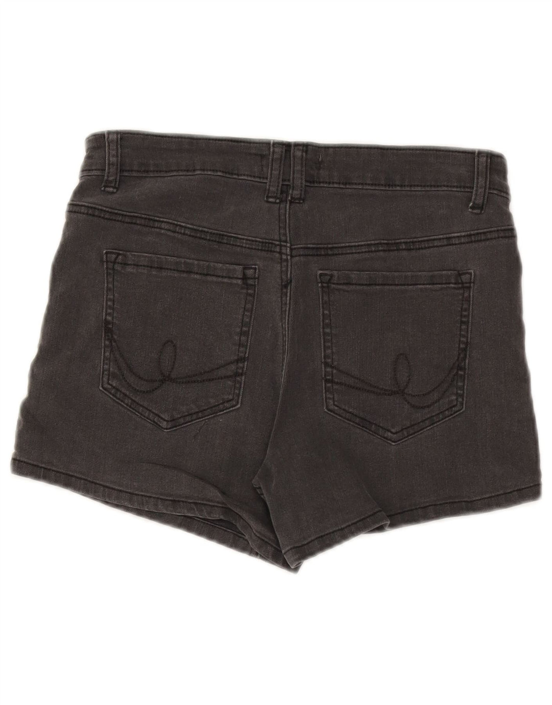 Pantaloncini di jeans da donna Oasis UK 10 piccoli W28 cotone grigio