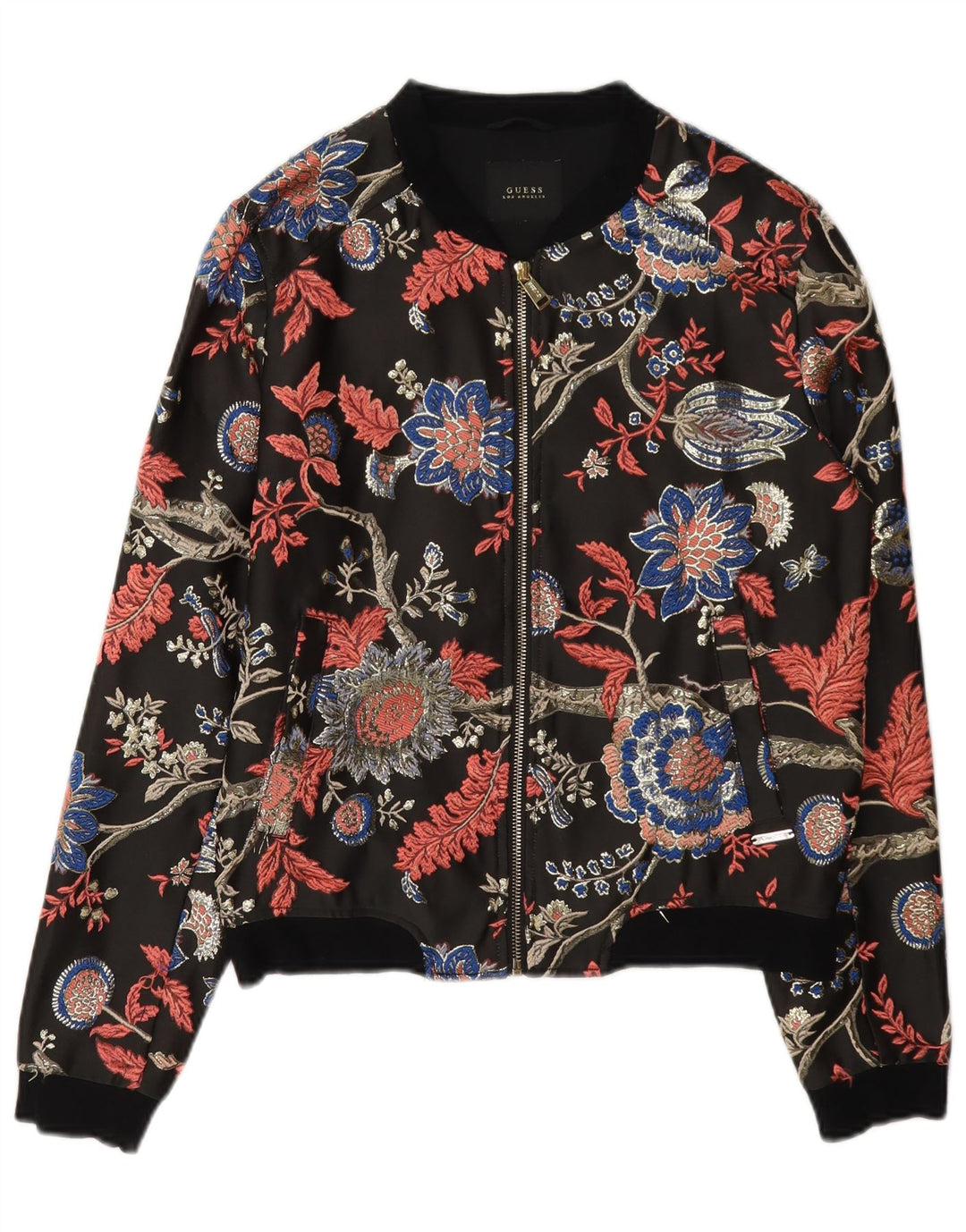 Giubbotto bomber da donna Guess UK 6 XS poliestere floreale nero