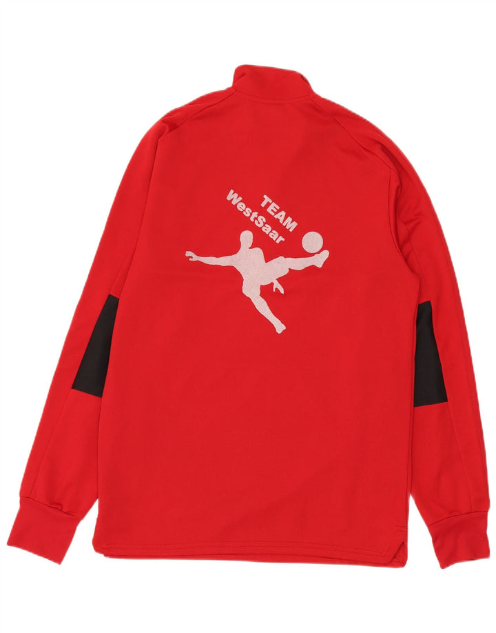 Adidas Mens Graphic Zip Neck Pullover Tracksuit Top Medium Red Polyester