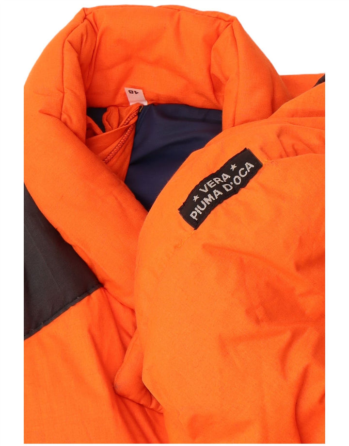 Vintage Herren Skijacke mit Kapuze IT 48 Mittelorange Polyester