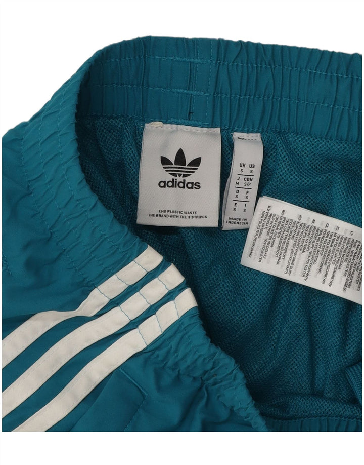 Adidas Womens Sport Shorts UK 8 Small Blue Polyester