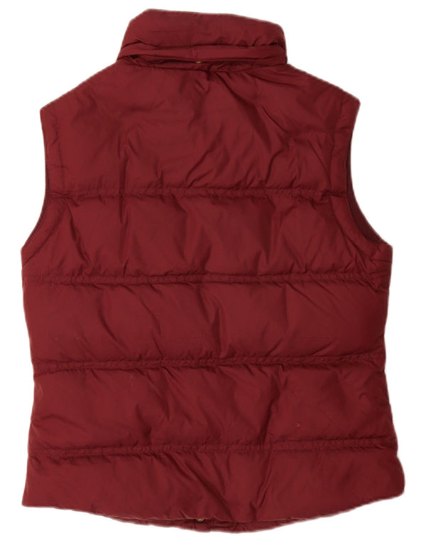 Jack Wills Chaleco acolchado para mujer UK 10 Small Borgoña Nylon