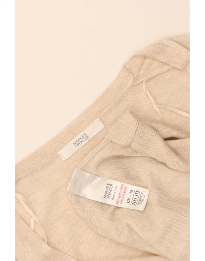 Marks & Spencer Damen Longline-Cardigan-Pullover UK 12 Mittelbeige meliert