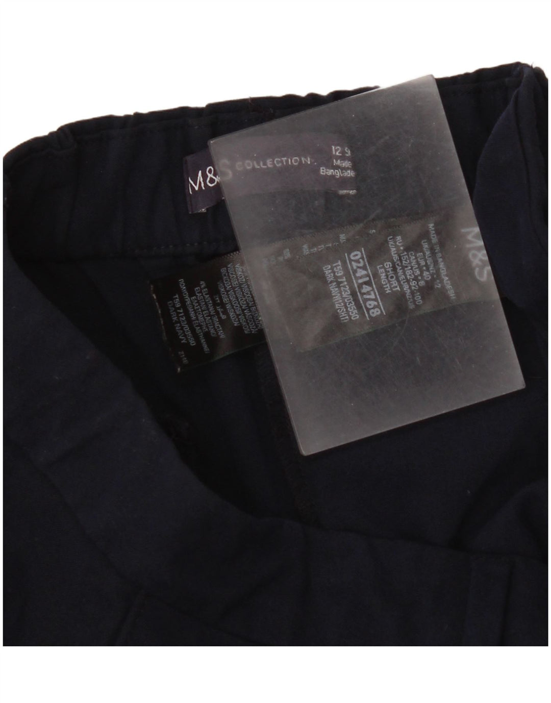 Marks & Spencer Womens Suit Trousers UK 12 Medium W30 L28 Navy Blue