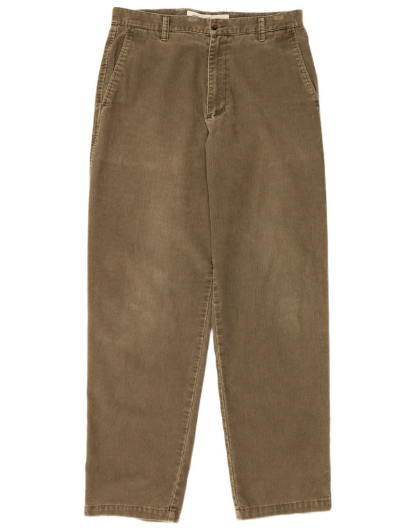 Dockers Mens Tapered Corduroy Trousers W34 L34 Khaki Cotton
