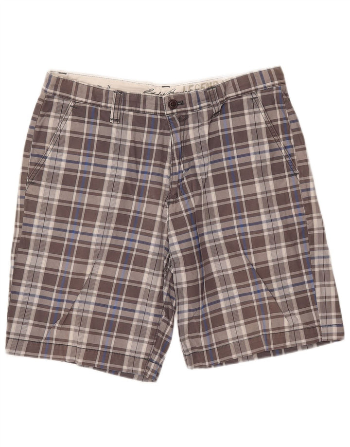 Pantaloncini chino da uomo EDDIE BAUER W34 quadri grigi grandi