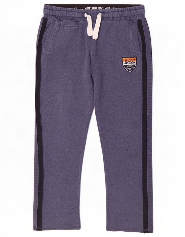 Pantaloni da tuta da uomo Superdry XL in cotone a righe blu