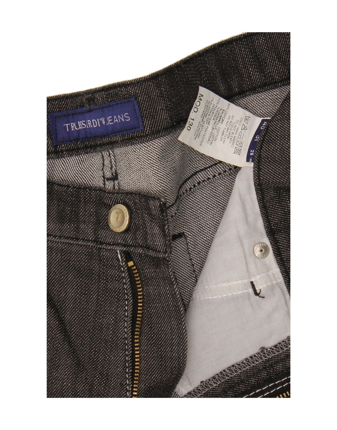 TRUSSARDI Womens Straight Jeans W29 L25 Grey Cotton Vintage Trussardi and Second-Hand Trussardi from Messina Hembry 