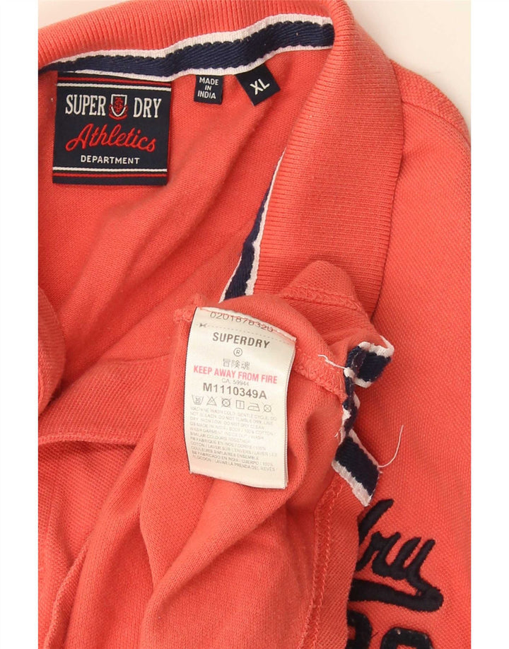 Superdry Mens Polo Shirt XL Orange Cotton