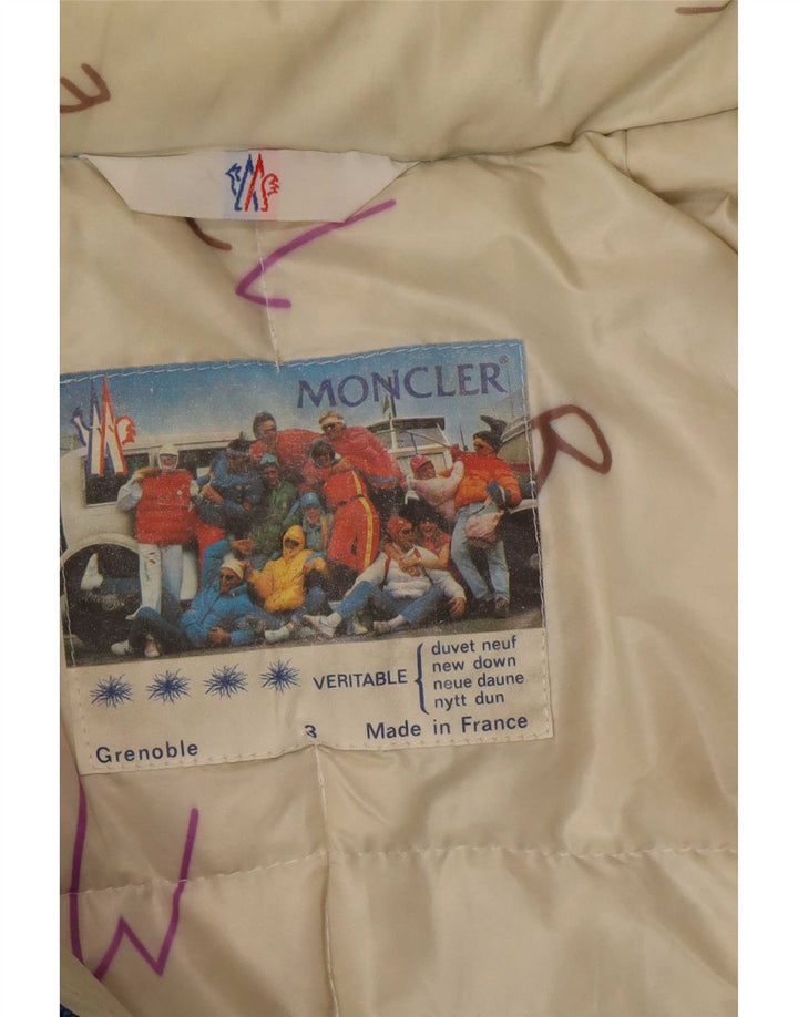 Moncler Mens Hooded Padded Jacket Size 3 Large Blue Polyamide
