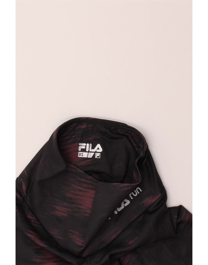 FILA Womens Graphic Leggings UK 4 XS  Black Tie Dye Polyester Vintage Fila and Second-Hand Fila from Messina Hembry 