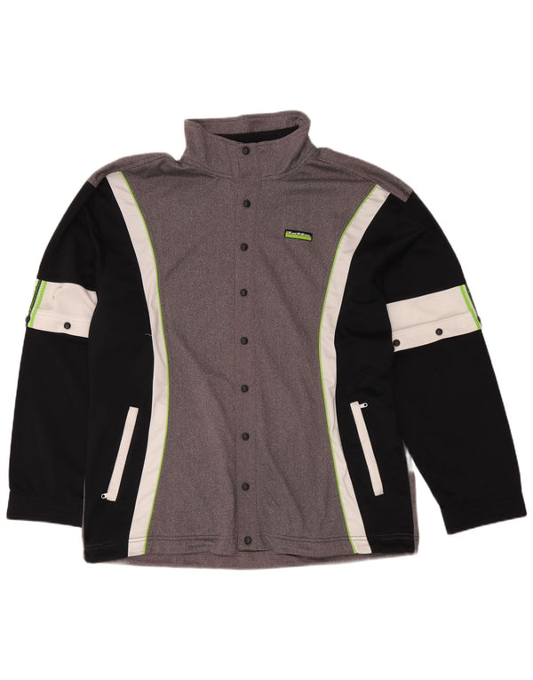 Lotto Herren-Trainingsanzug-Oberteiljacke UK 44/46 2XL Graues Colourblock-Polyester