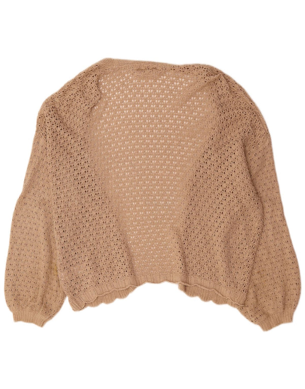 Pulover cardigan deschis supradimensionat pentru femei Zara UK 16 mare, bej, bumbac
