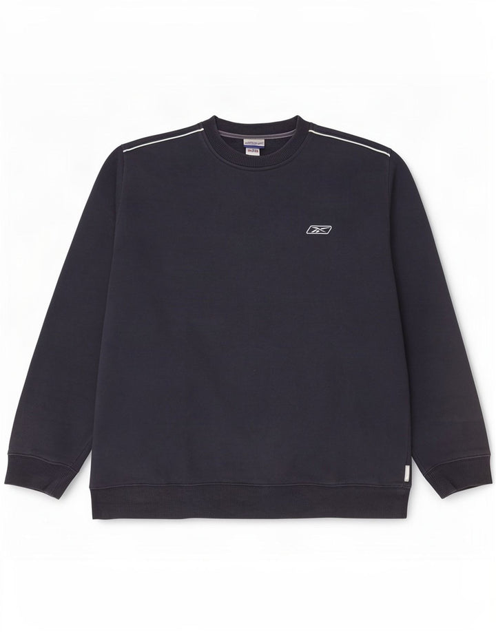Reebok Sweatshirt til mænd, stor marineblå bomuld